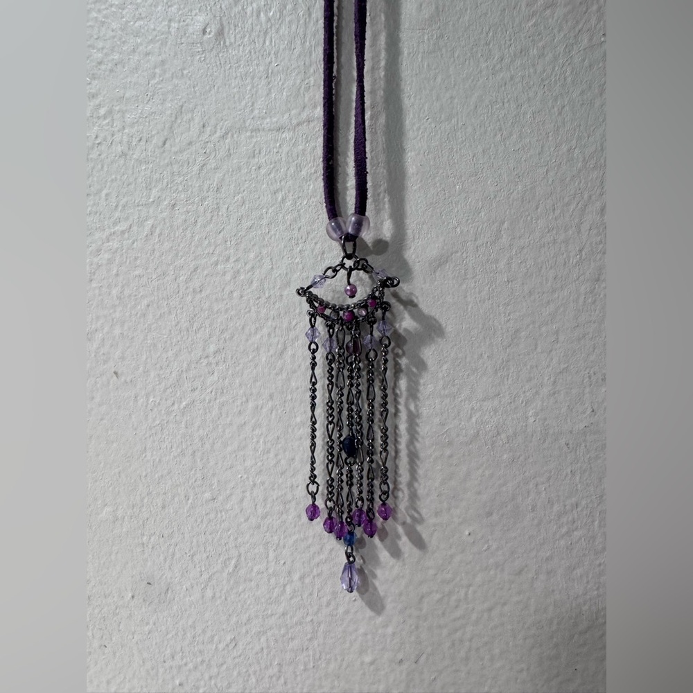 Whimsical Purple Tassel Necklace